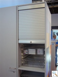 HTM71 storage cupboard with roller shutter door
