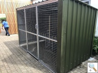 Outside secure gas cylinder storage cage